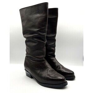 Pull On Boots Mid-High Regence Canada Block Heel Dark Brown Sz 6 B